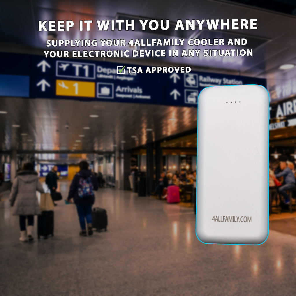 PowerBank for 4AllFamily's Powered insulin travel cases and medicine refrigerators - TSA approved for airplane travels