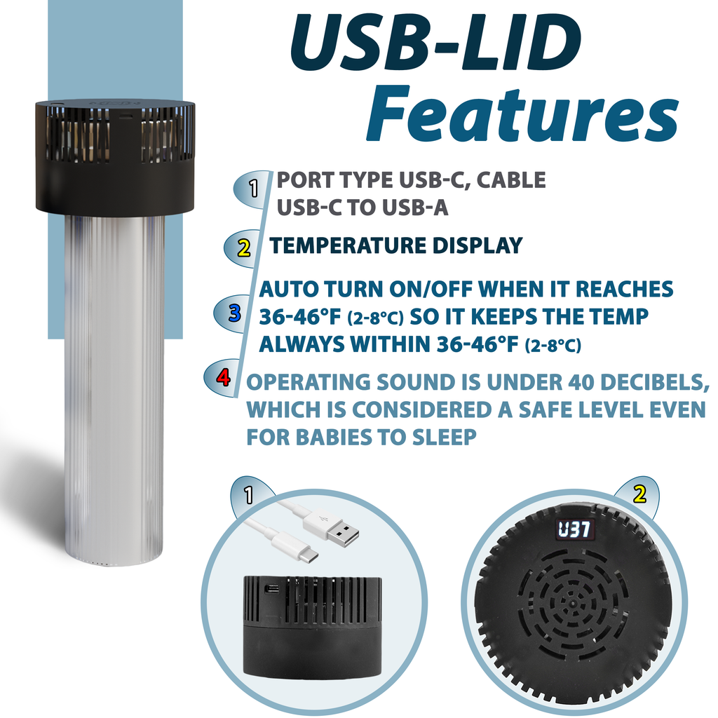 4AlLFamily USB Lid for powered insulin travel coolers