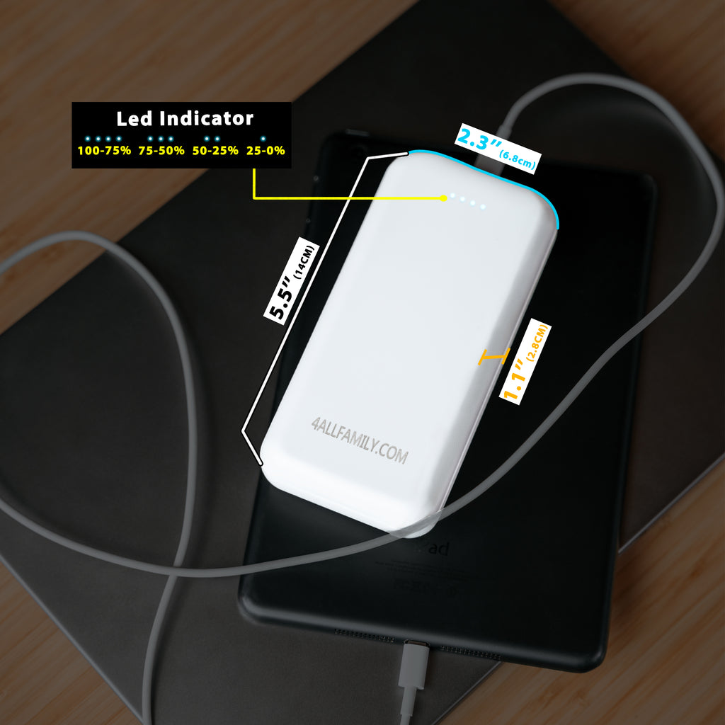 4AllFamily - 20000 mAh Power Bank for Powered Insulin Travel Coolers and Medicine Fridges - Dimensions