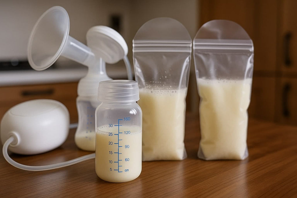 Bottles of breast milk left on the counter overnight - AI Generated Image