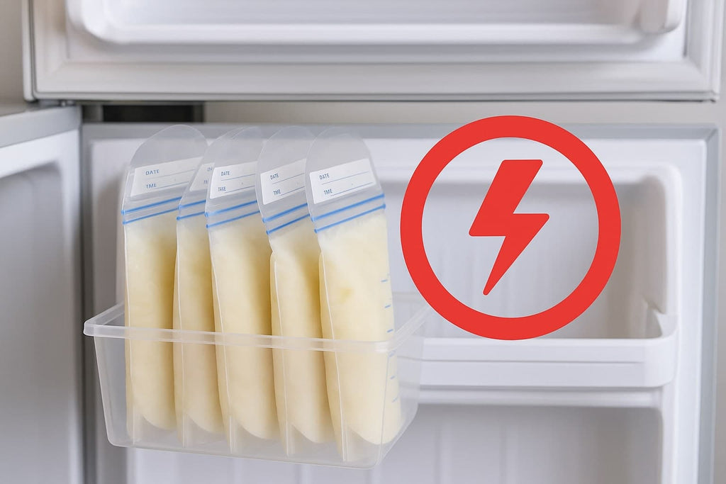 Breast Milk Bags in the Freezer during a Power Outage - AI Generated Image