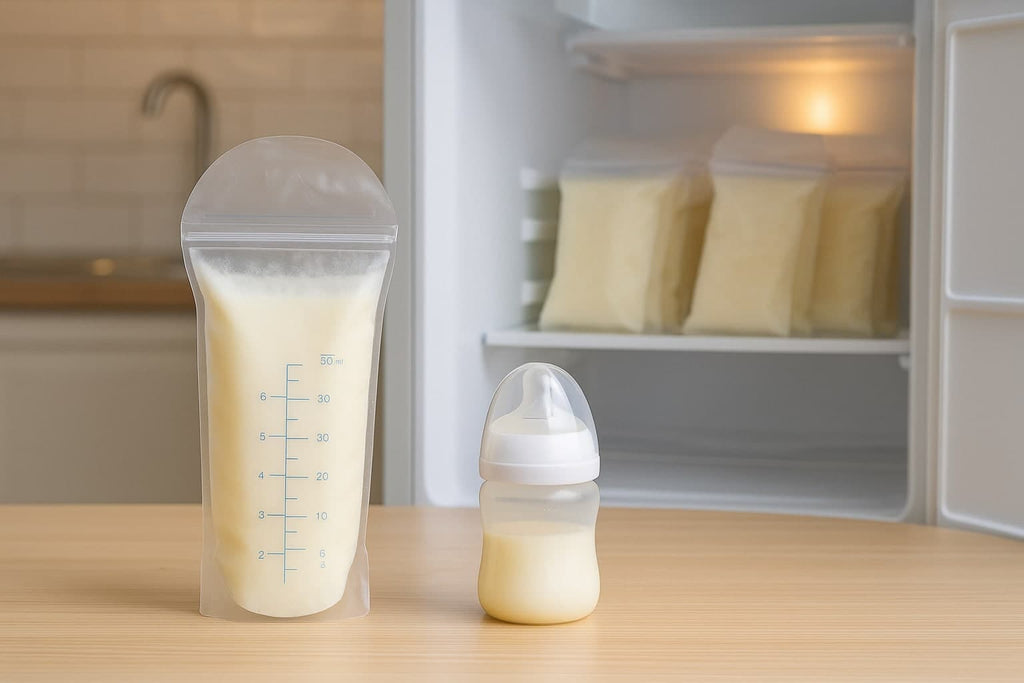 Breast Milk Bottle Outside of the Fridge - AI Generated Image