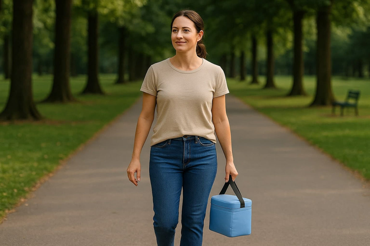 A Mother Transporting Breast Milk in a Cooler - AI Generated Image