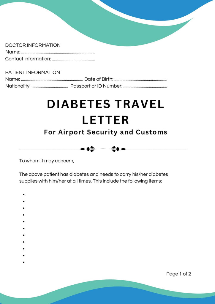 Diabetes Travel Letter Sample