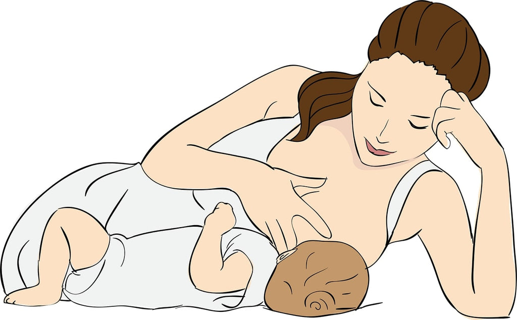 Type 1 diabetic mom breastfeeding her baby