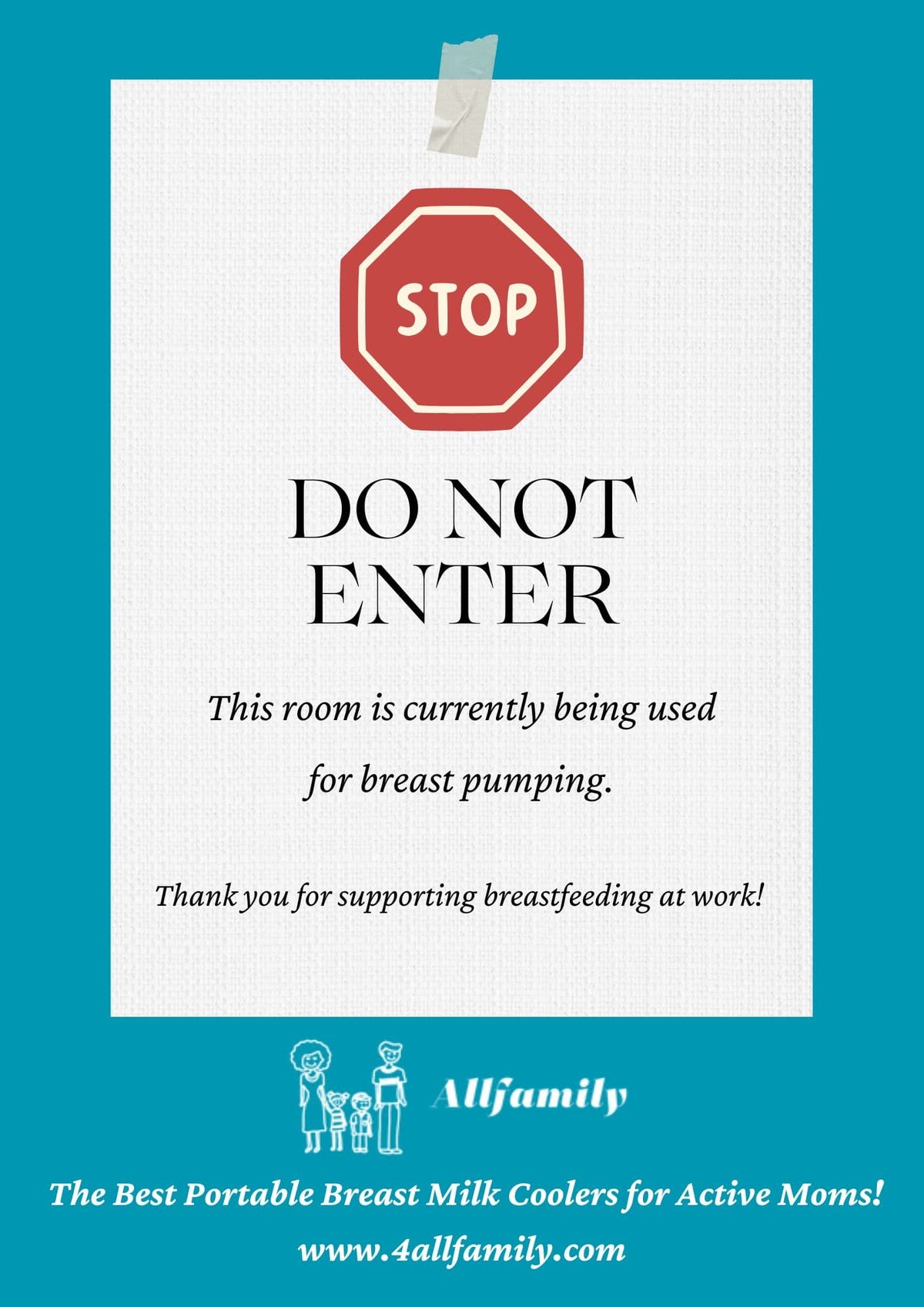Pumping at work sign - Free download and print - 4AllFamily USA