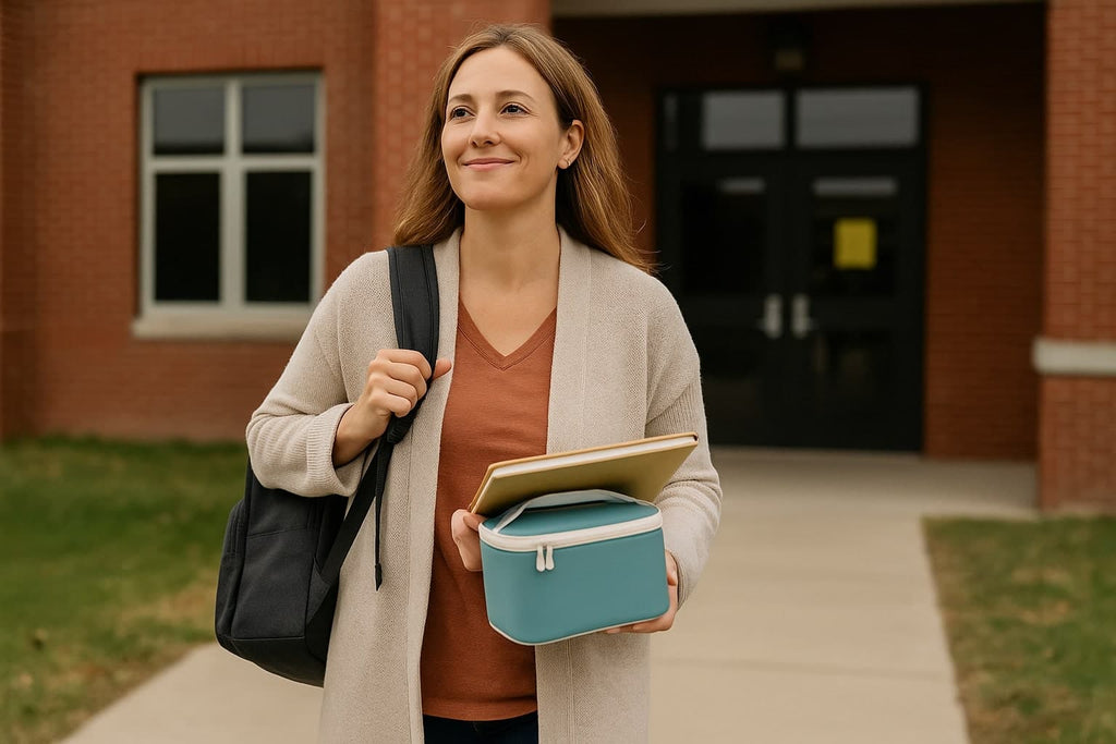 Breastfeeding mother - Teacher going to School - AI Generated Image