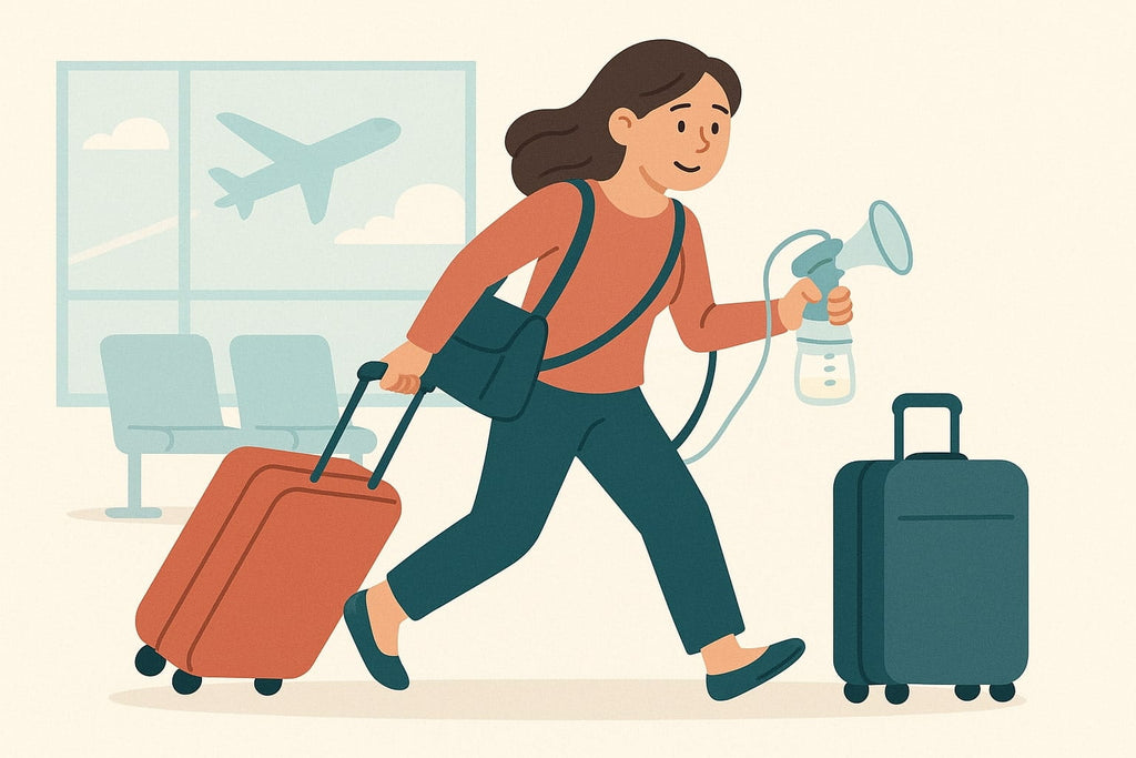 Woman carrying a Breast Pump at the Airport - AI generated Image