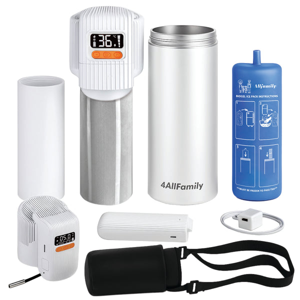 4AllFamily USA - Pioneer PRO Mini Fridge for Insulin & GLP-1 Medications - White - 