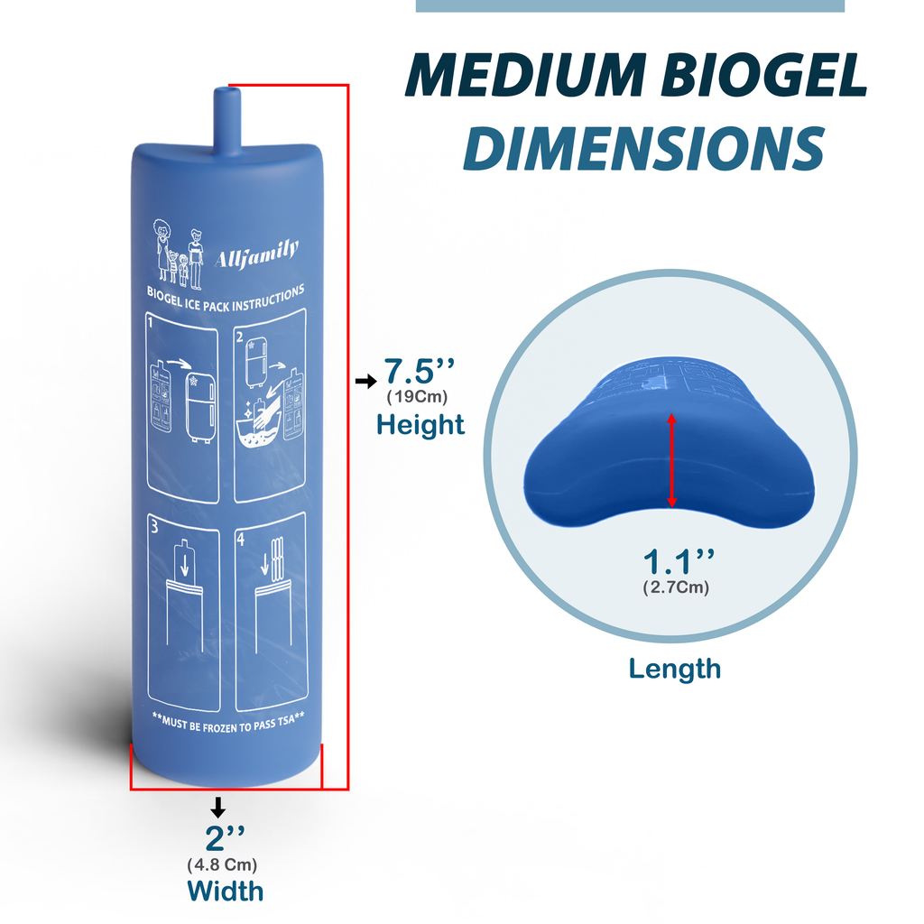 Buddy Biogel Ice Pack for 4AllFamily Medicine Coolers and Insulin Travel Cases - Medium Size - Dimensions details